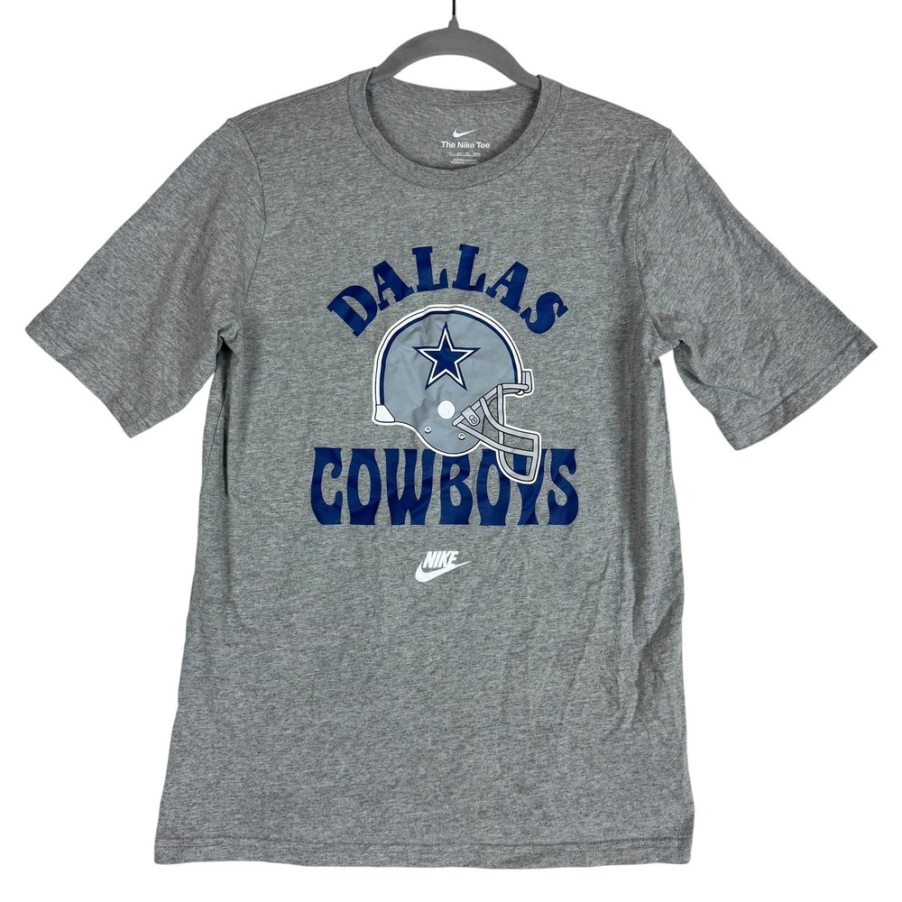 Dallas Cowboys Shirt Youth XL 18-20 Gray NFL Football Nike Helmet Graphic Tee